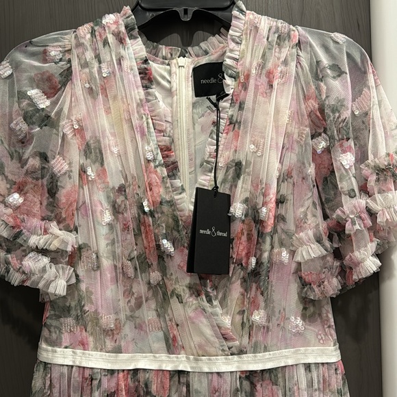 NWT Needle & Thread Floral Swan Sequin Bodice Gown - Picture 6 of 9